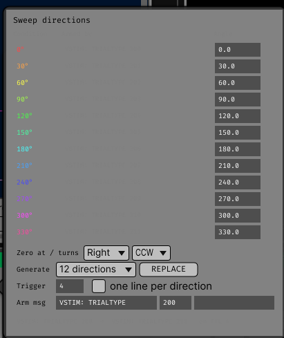 Receptive Field Bar Mapper: DIRECTIONS...